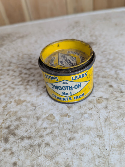 Vintage Smooth-On No.1 Iron Cement Tin