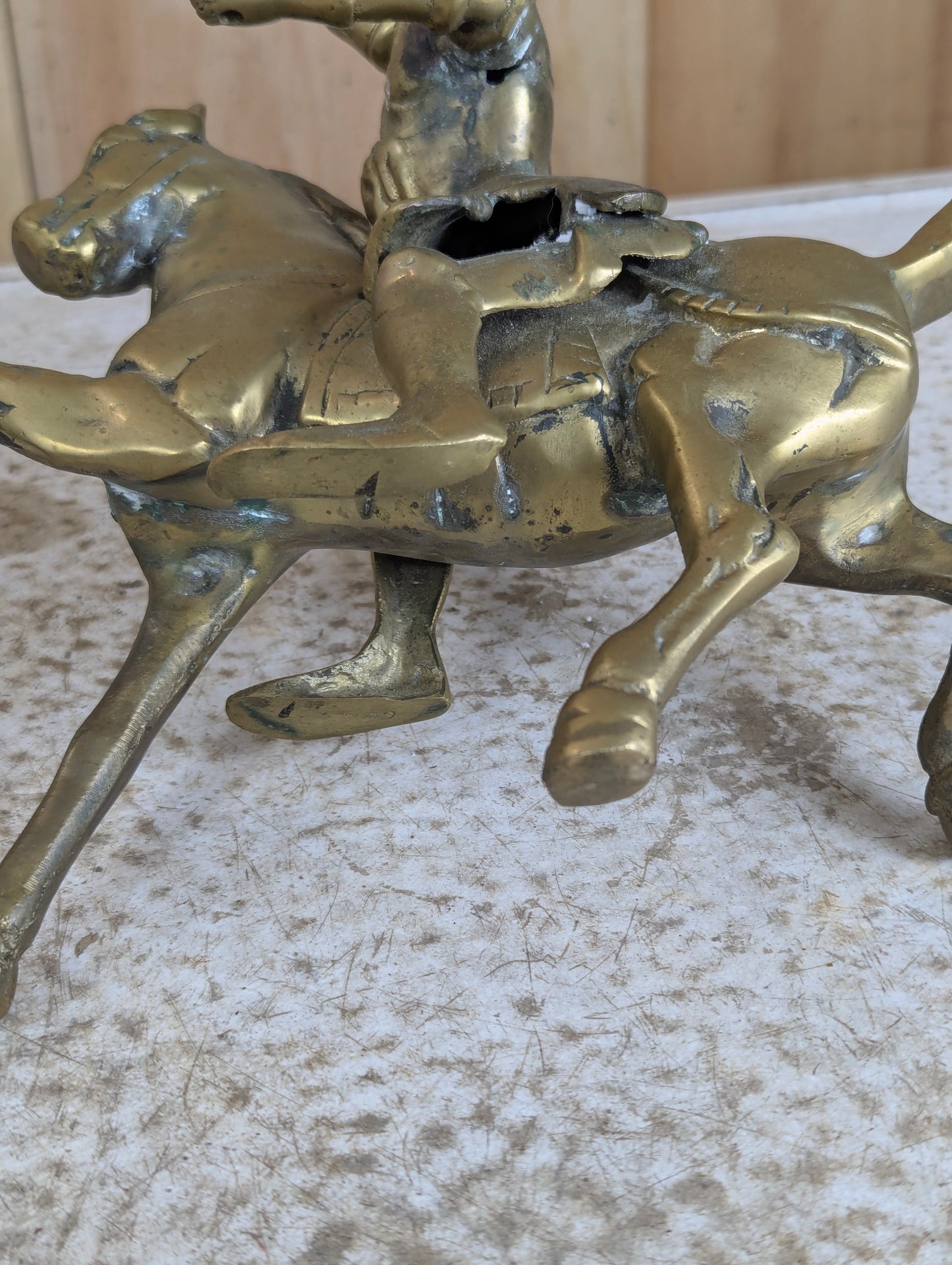 Vintage Solid Brass Mounted Knight - view 6