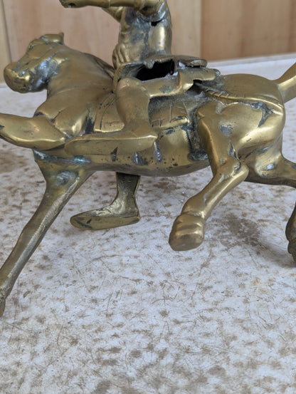 Vintage Solid Brass Mounted Knight - view 6