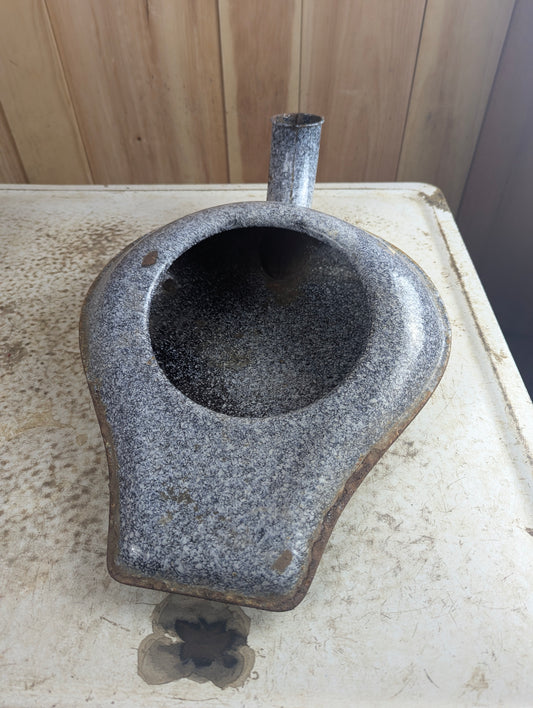 Vintage Speckled Enamelware Bedpan