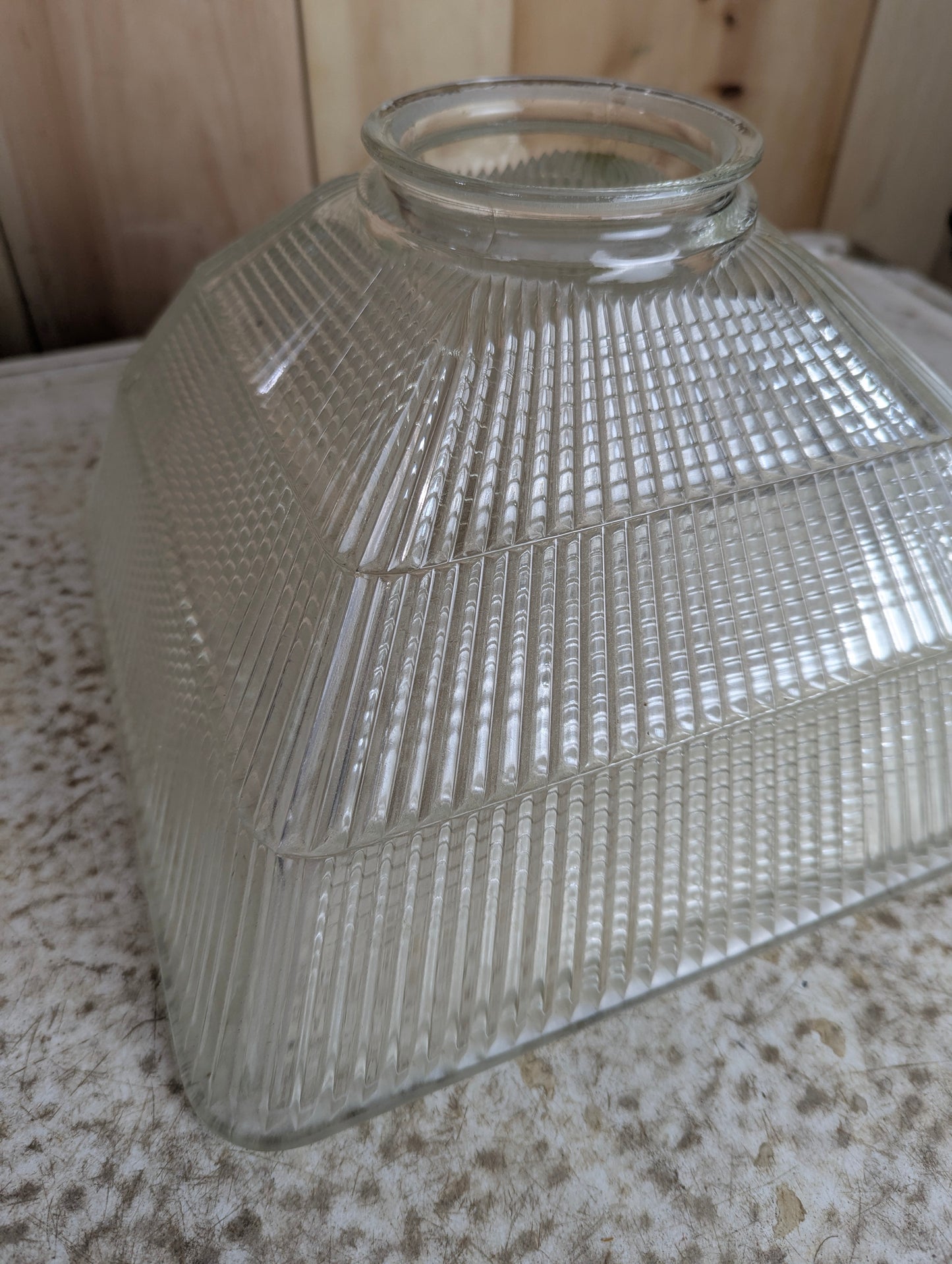 Vintage Square Holophane Glass Lampshade - view 2