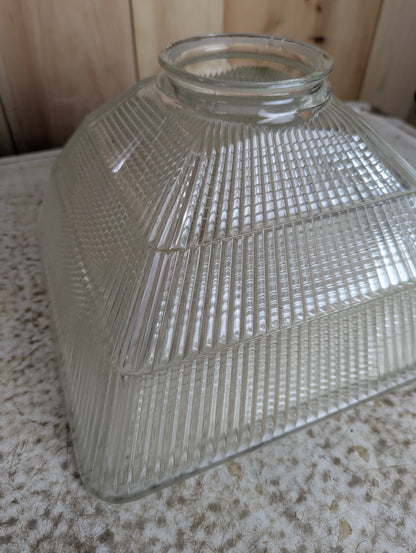 Vintage Square Holophane Glass Lampshade - view 2