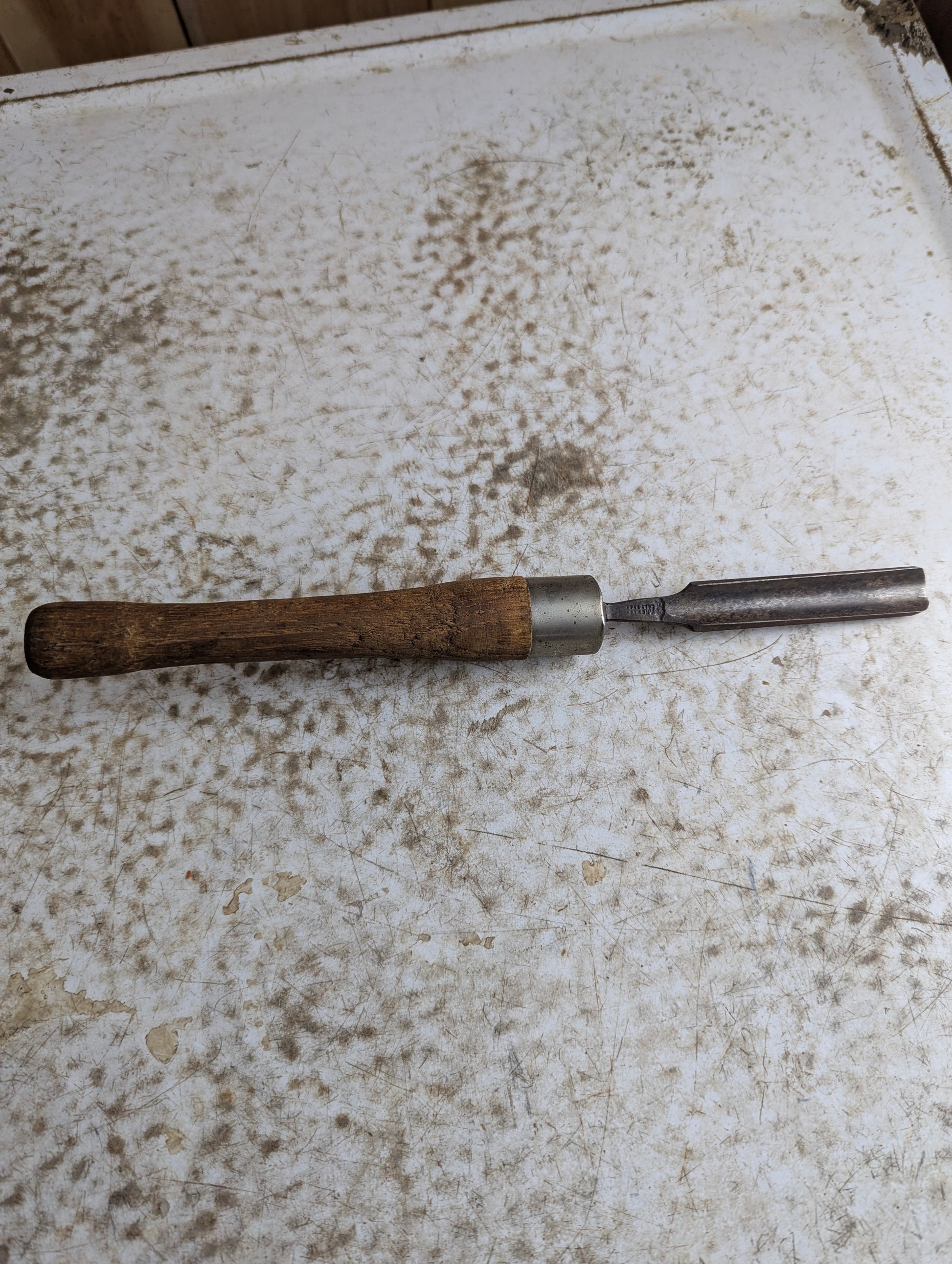 Vintage Stamped Cast Steel 11 1/2" 3/4" Wide Gouge Chisel
