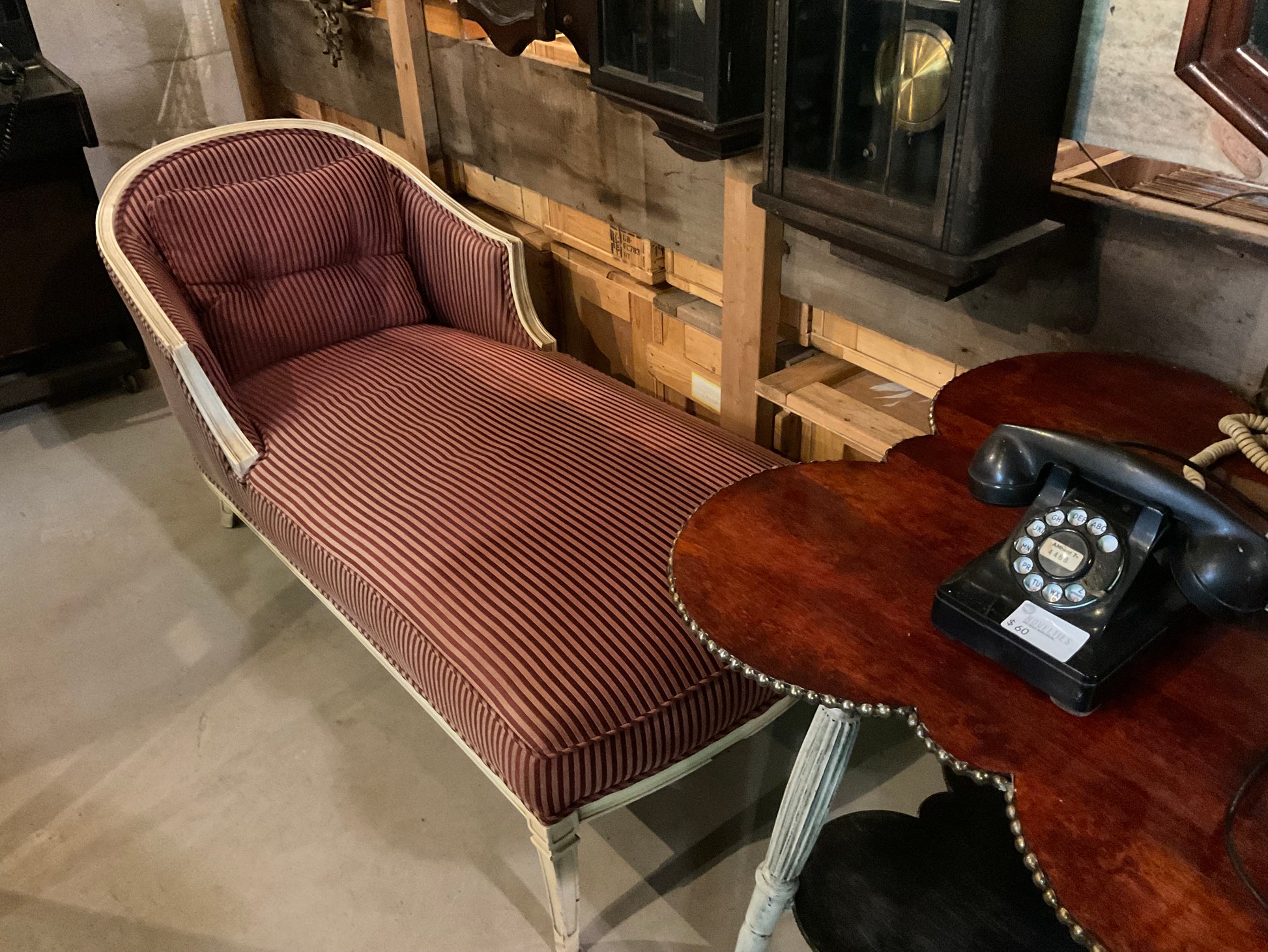 Vintage Striped Chaise Lounge - view 8