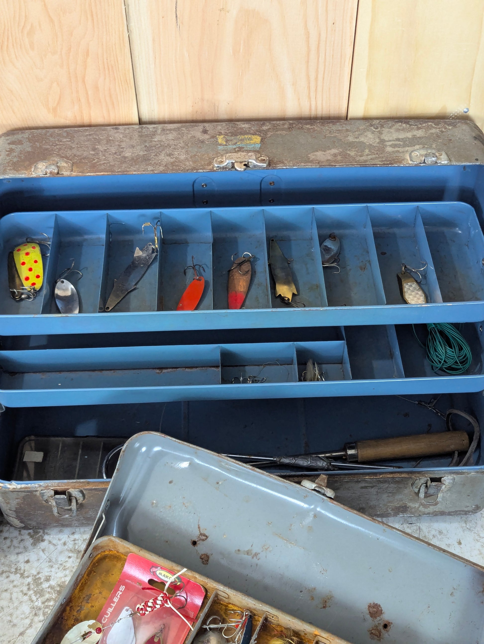 Vintage Tackle Boxes with assorted tackle - view 3