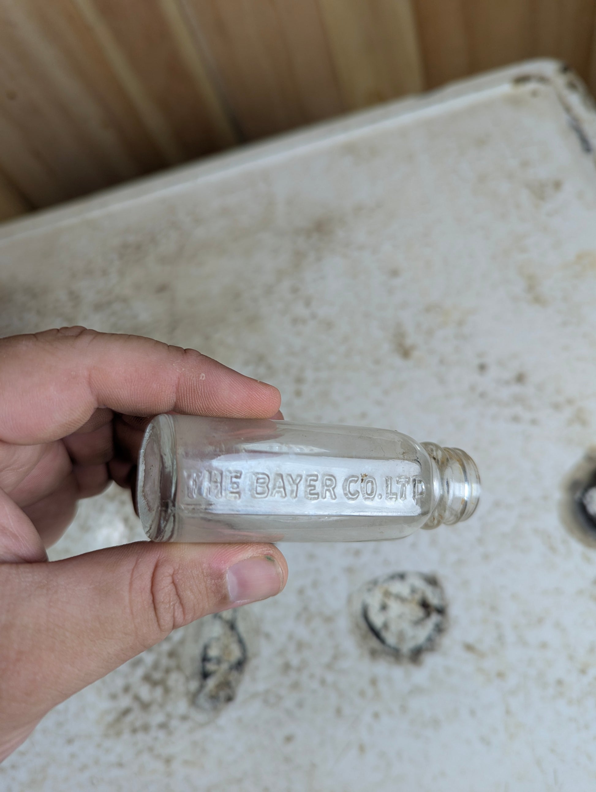 Vintage The Bayer Co Ltd Aspirin Glass Bottle - view 3