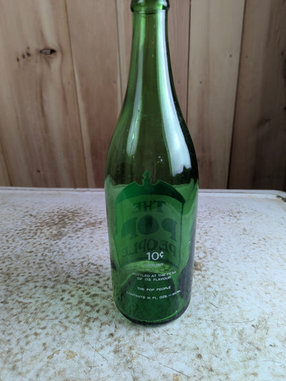 Vintage The Pop People Green Glass 30 oz Soda Bottle - view 2