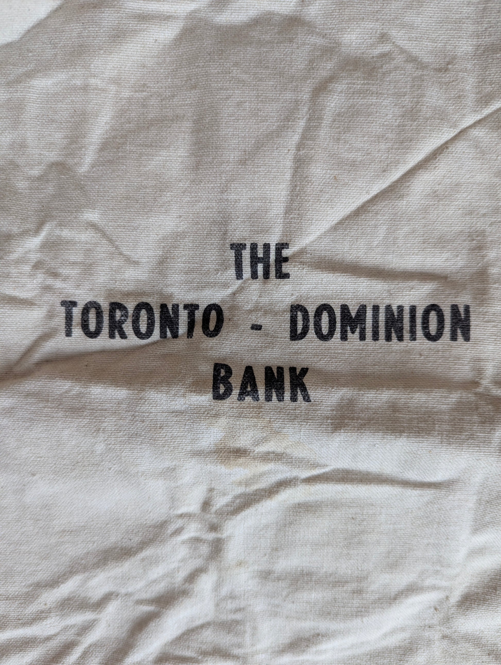 Vintage Toronto Dominion Bank Cloth Desposit Bag - view 2