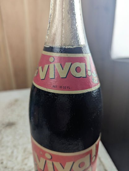 Vintage Unopened 30oz Canada Dry Viva Cola Clear Glass Paper Label Soda Bottle - view 3