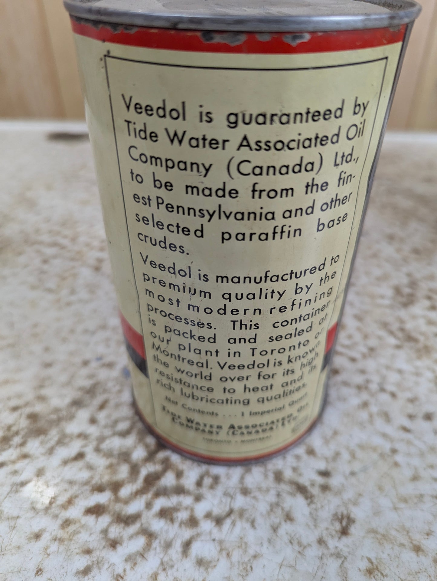 Vintage Veedol Motor Oil Can - view 3