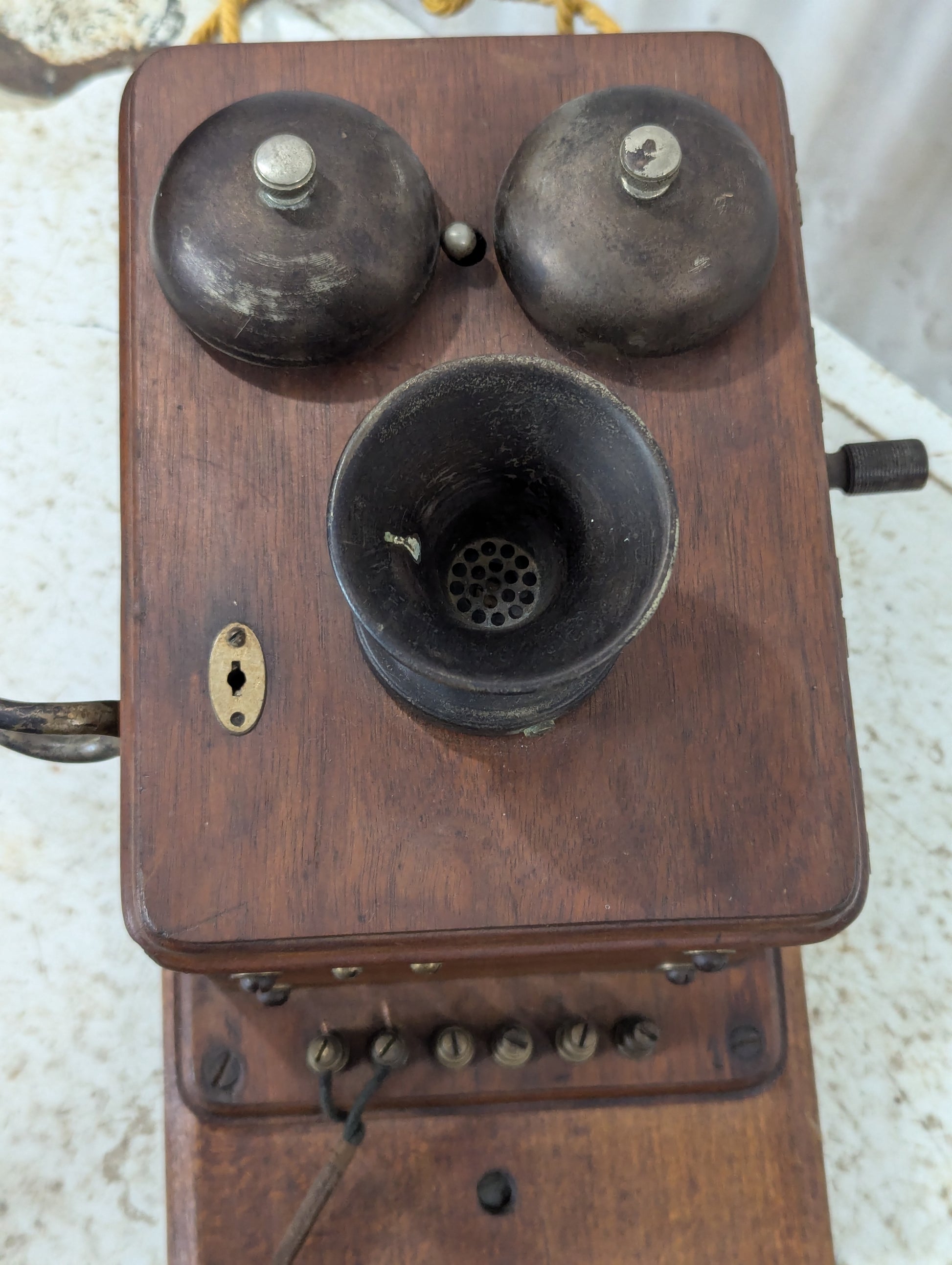 Vintage Wall Mount Hand Crank Telephone - view 2