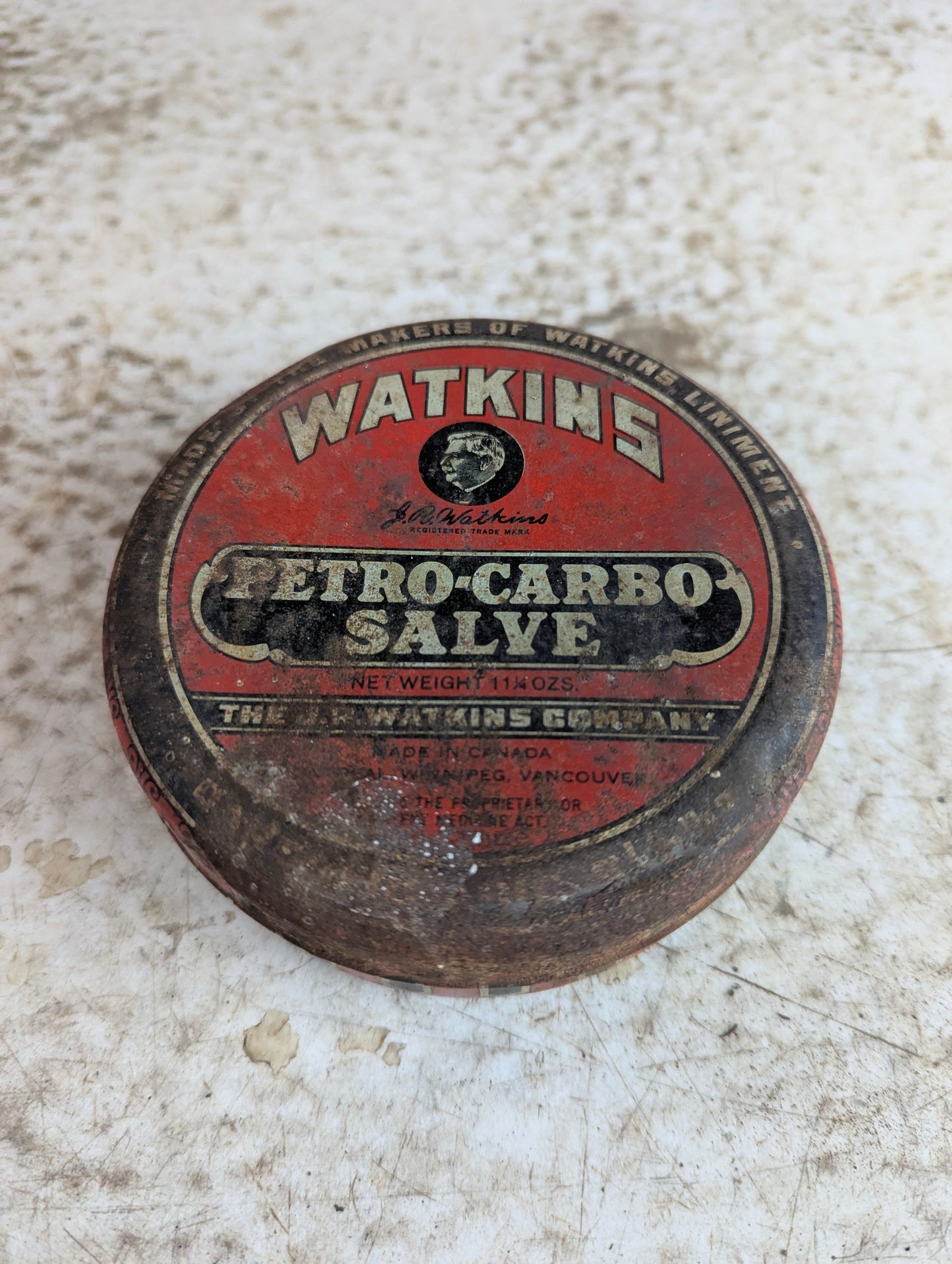 Vintage Watkins Petro-Carbo Salve Tin