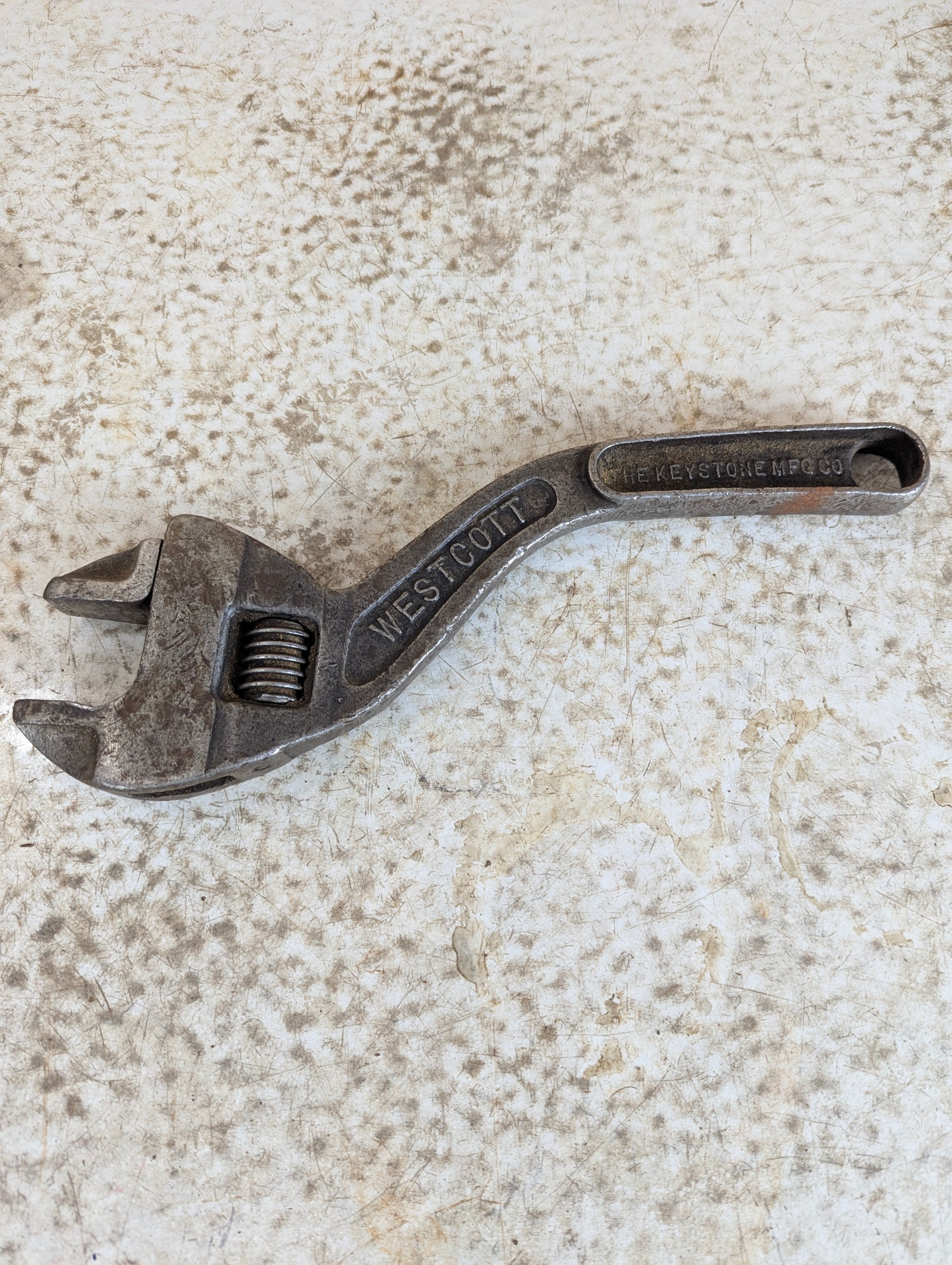 Vintage Westcott No. 82 Curved 12-Inch Adjustable Wrench - view 6