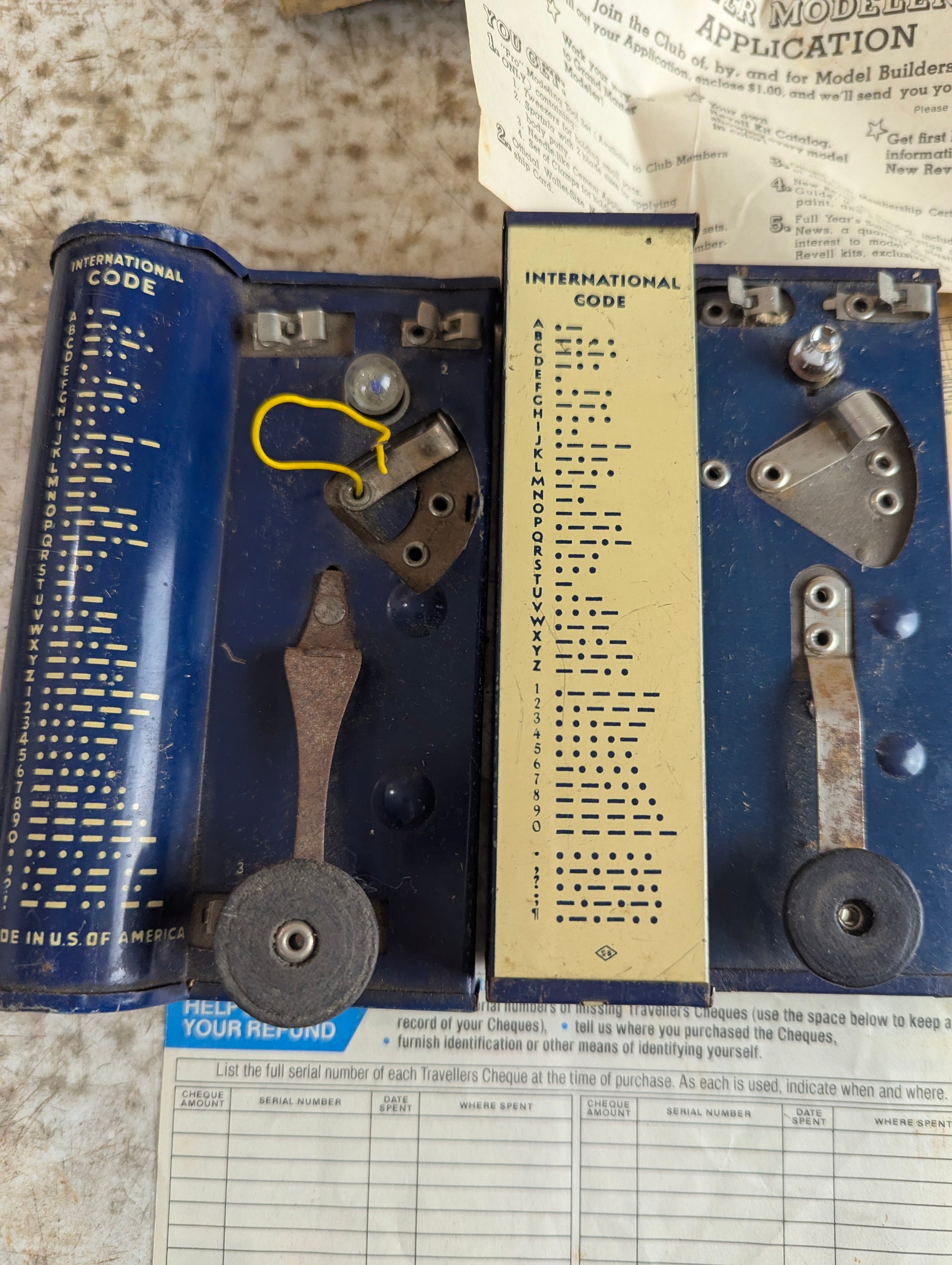 Vintage Western Union Standard Radio Telegraph Signal Set Toy with Box - view 2