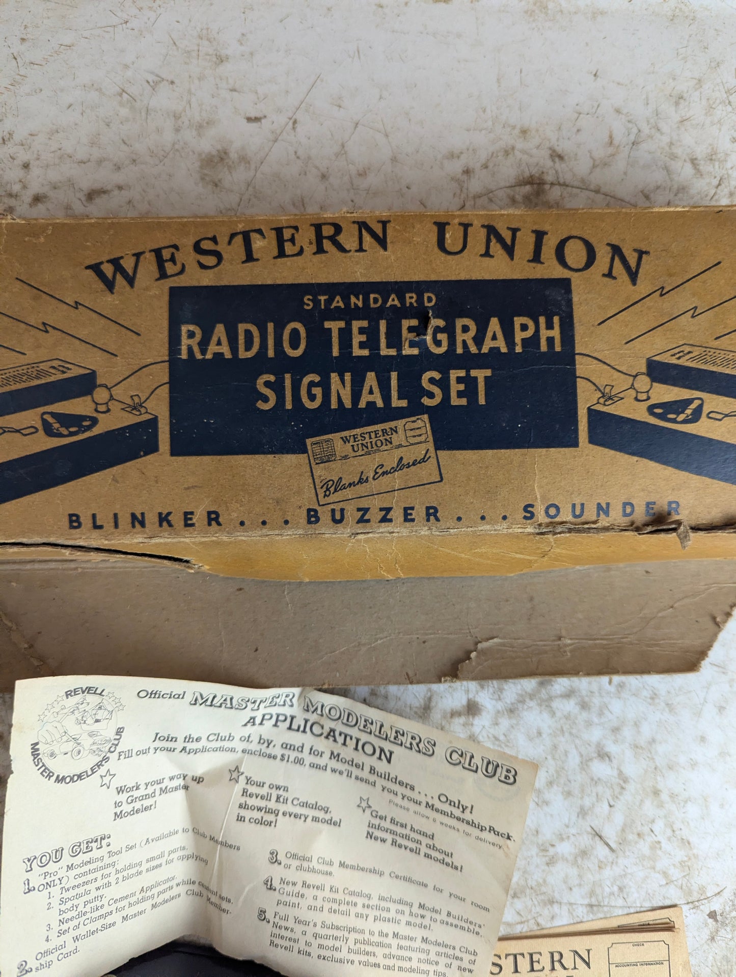Vintage Western Union Standard Radio Telegraph Signal Set Toy with Box - view 4