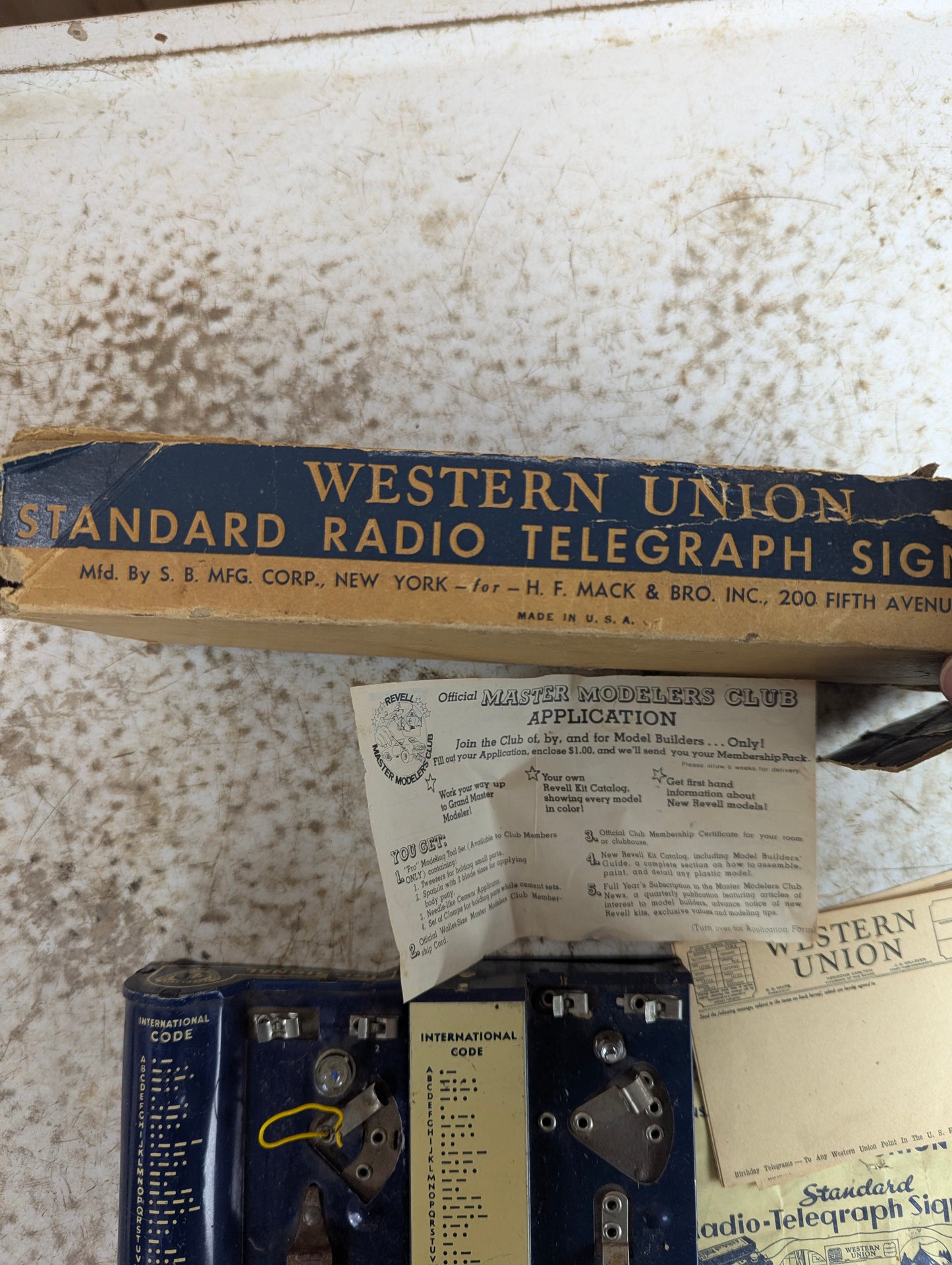 Vintage Western Union Standard Radio Telegraph Signal Set Toy with Box - view 5