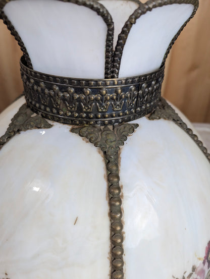 Vintage White Slag Glass Lamp Shade - view 2