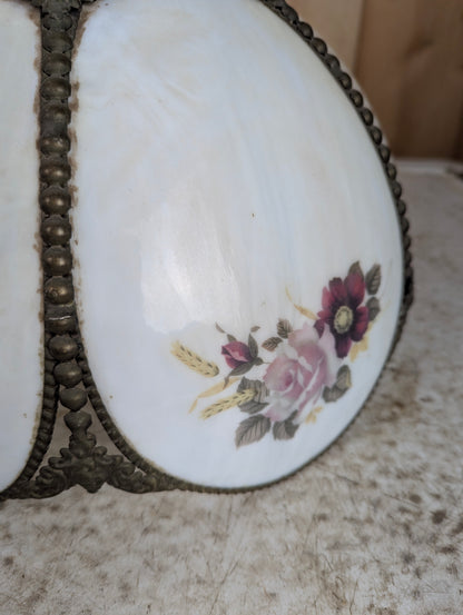Vintage White Slag Glass Lamp Shade - view 3