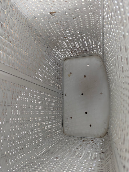 Vintage White Wicker Hamper with Lid - view 2