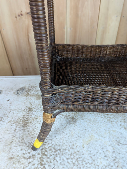 Vintage Wicker Sewing Stand Basket - view 3