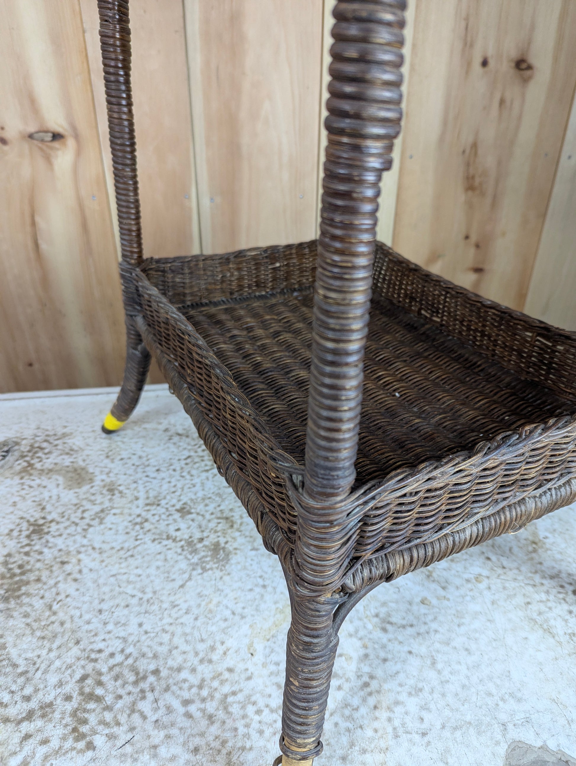 Vintage Wicker Sewing Stand Basket - view 6