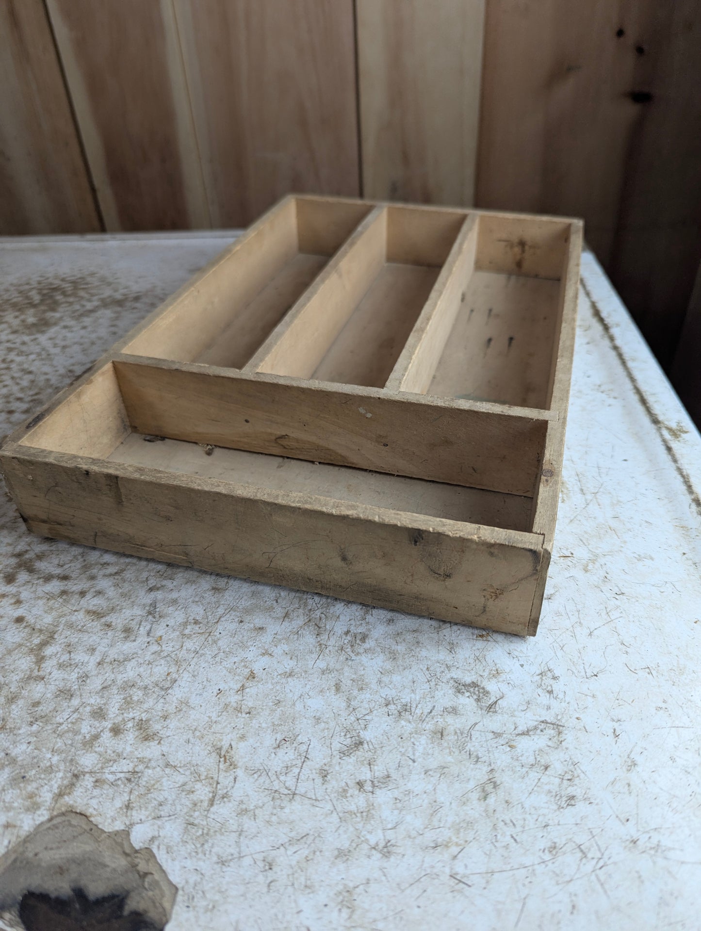 Vintage Wood Cutlery Holder