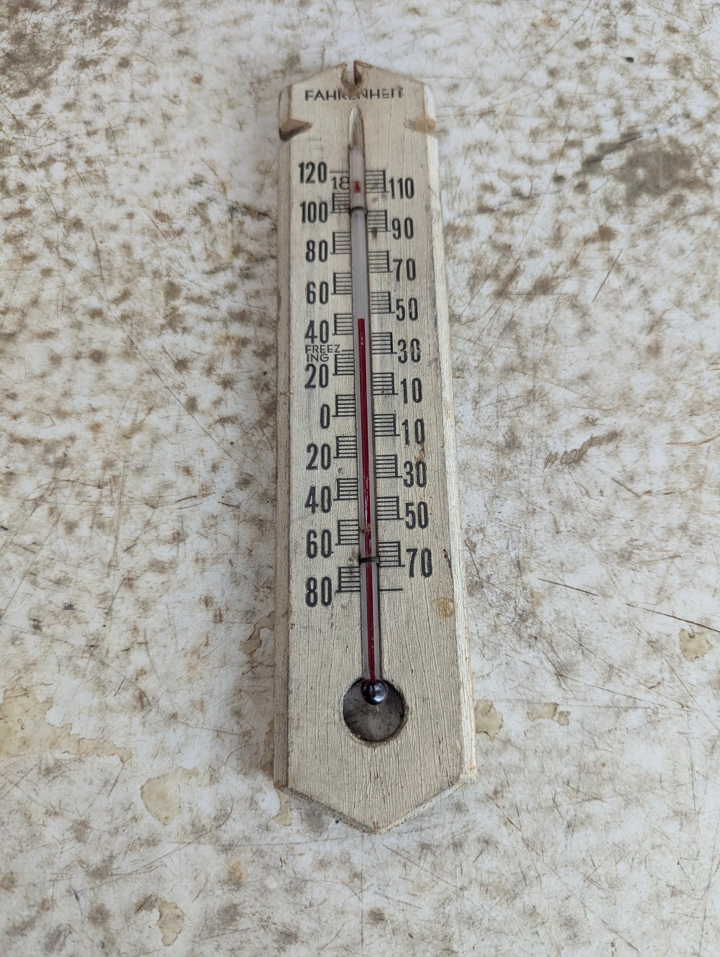 Vintage Wood Fahrenheit Thermometer