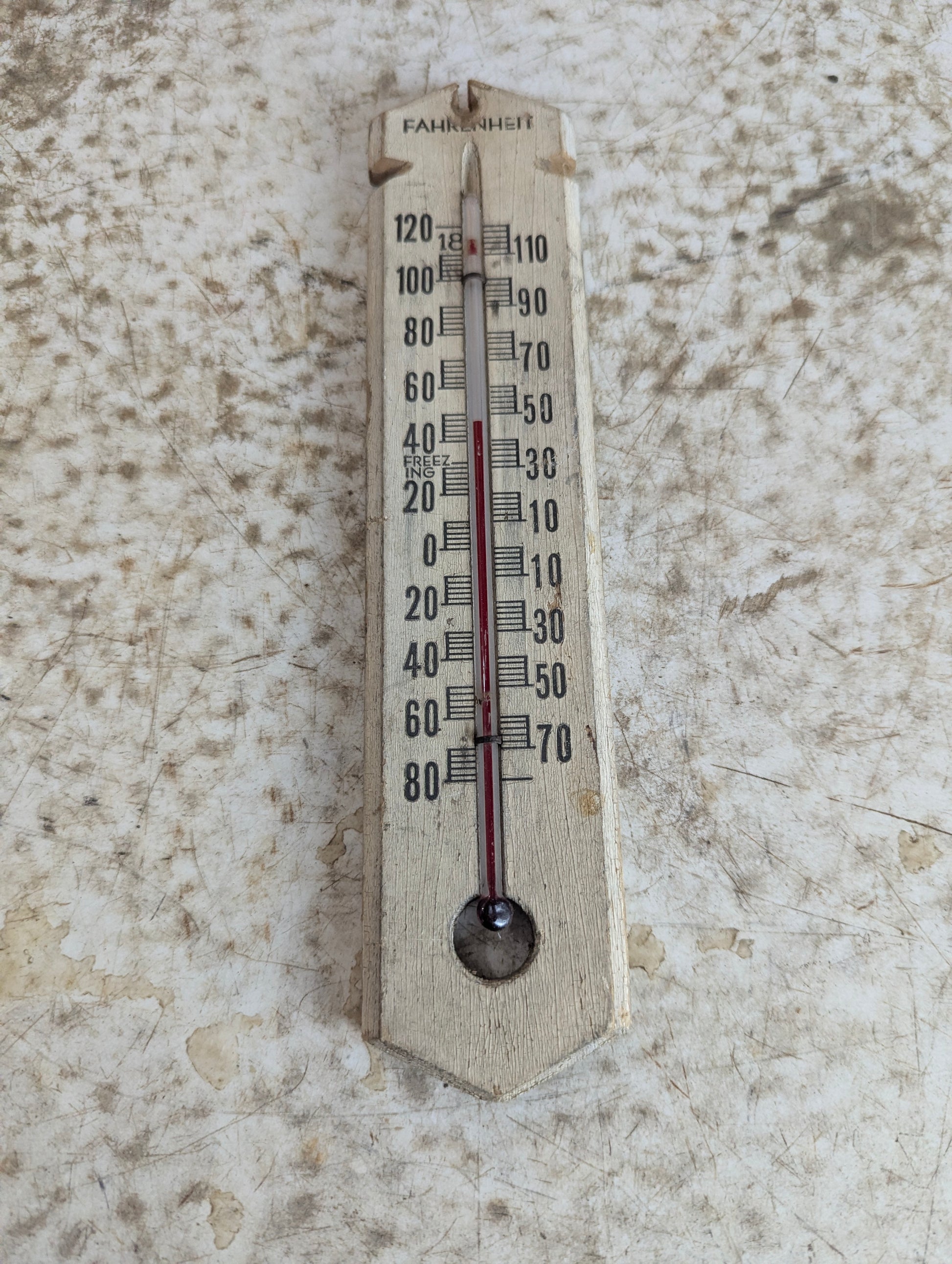 Vintage Wood Fahrenheit Thermometer