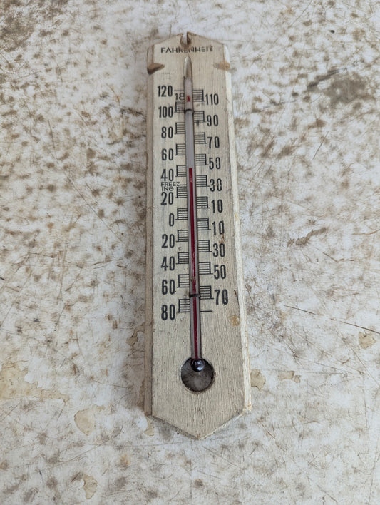 Vintage Wood Fahrenheit Thermometer