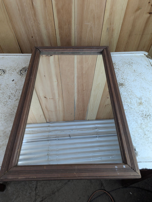 Vintage Wood Framed Mirror