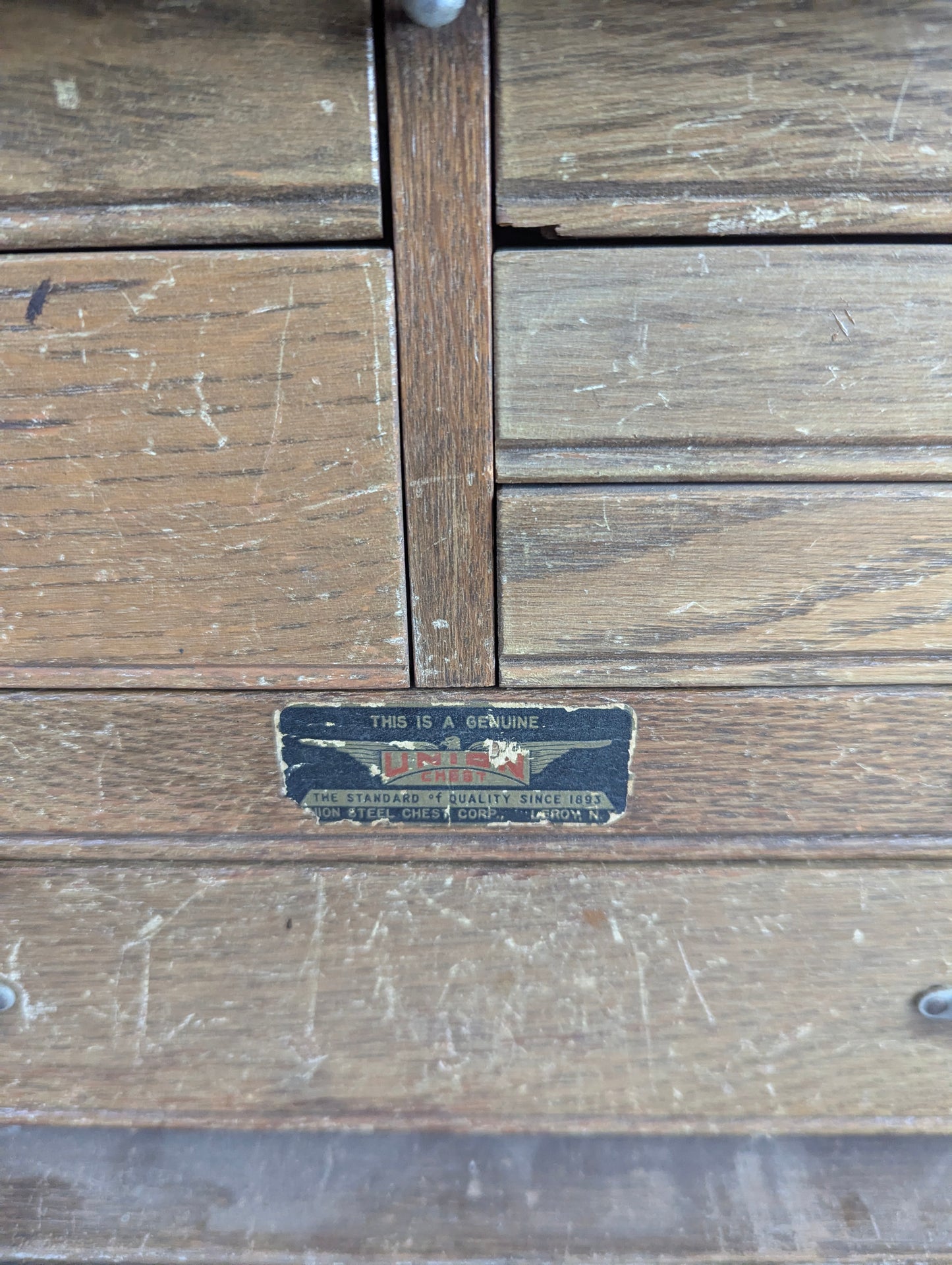Vintage Wood Union Machinist Tool Chest Box - No Front - view 3