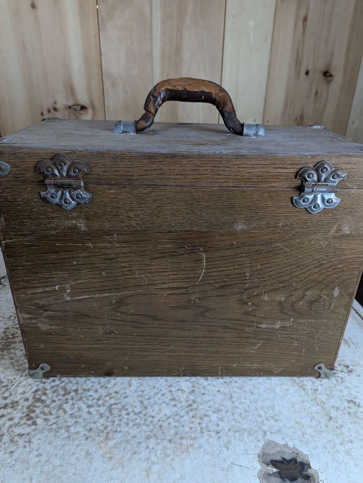 Vintage Wood Union Machinist Tool Chest Box - No Front - view 9