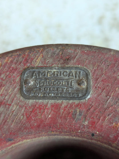 Vintage Wooden Belt Pulley Wheel - view 3