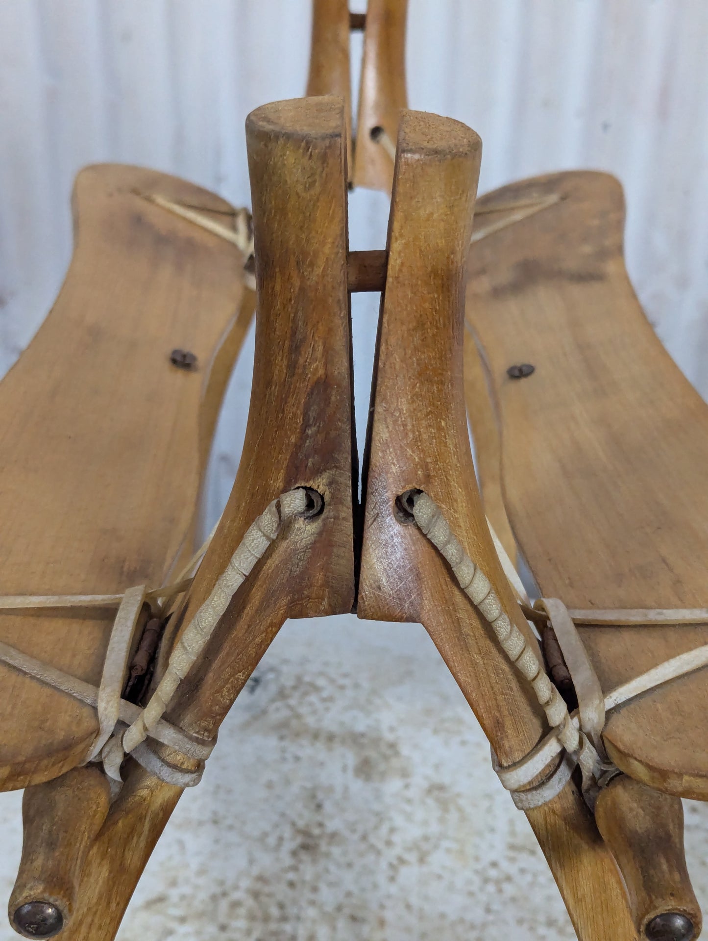 Vintage Wooden Camel Saddle Foot Stool - view 4