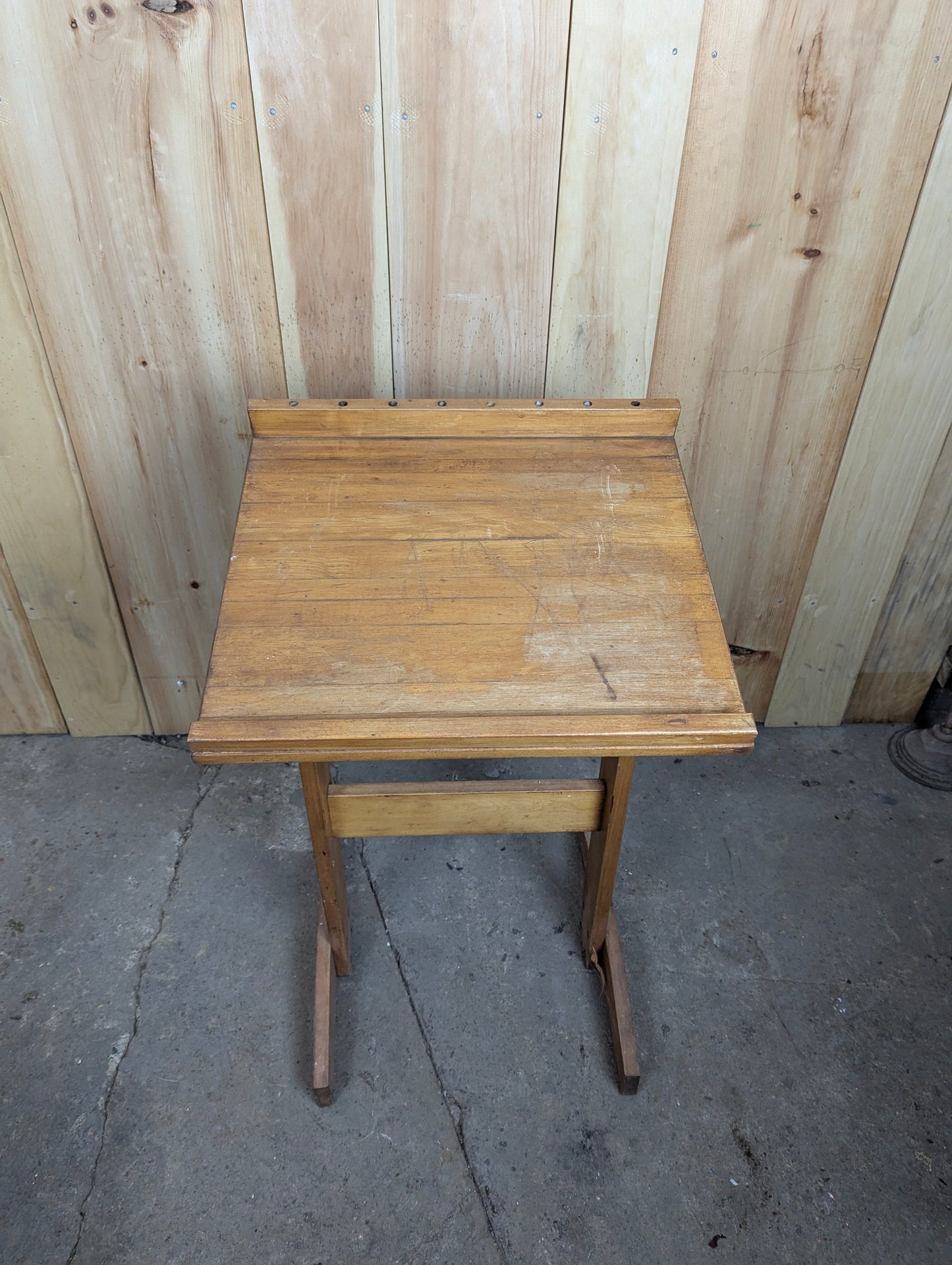 Vintage Wooden Tilting Drafting Table - view 2