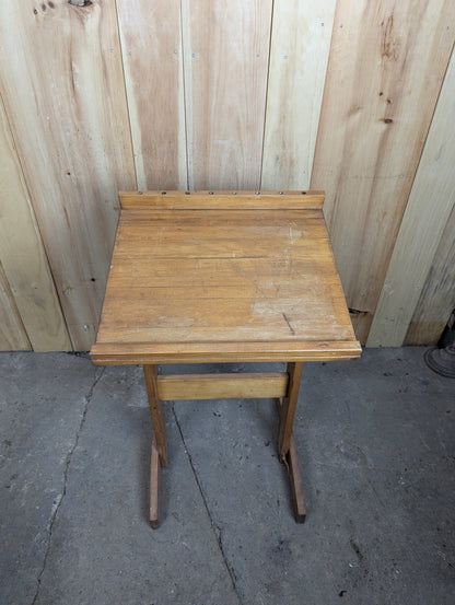 Vintage Wooden Tilting Drafting Table - view 2