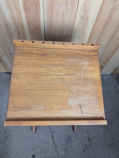 Vintage Wooden Tilting Drafting Table - view 3
