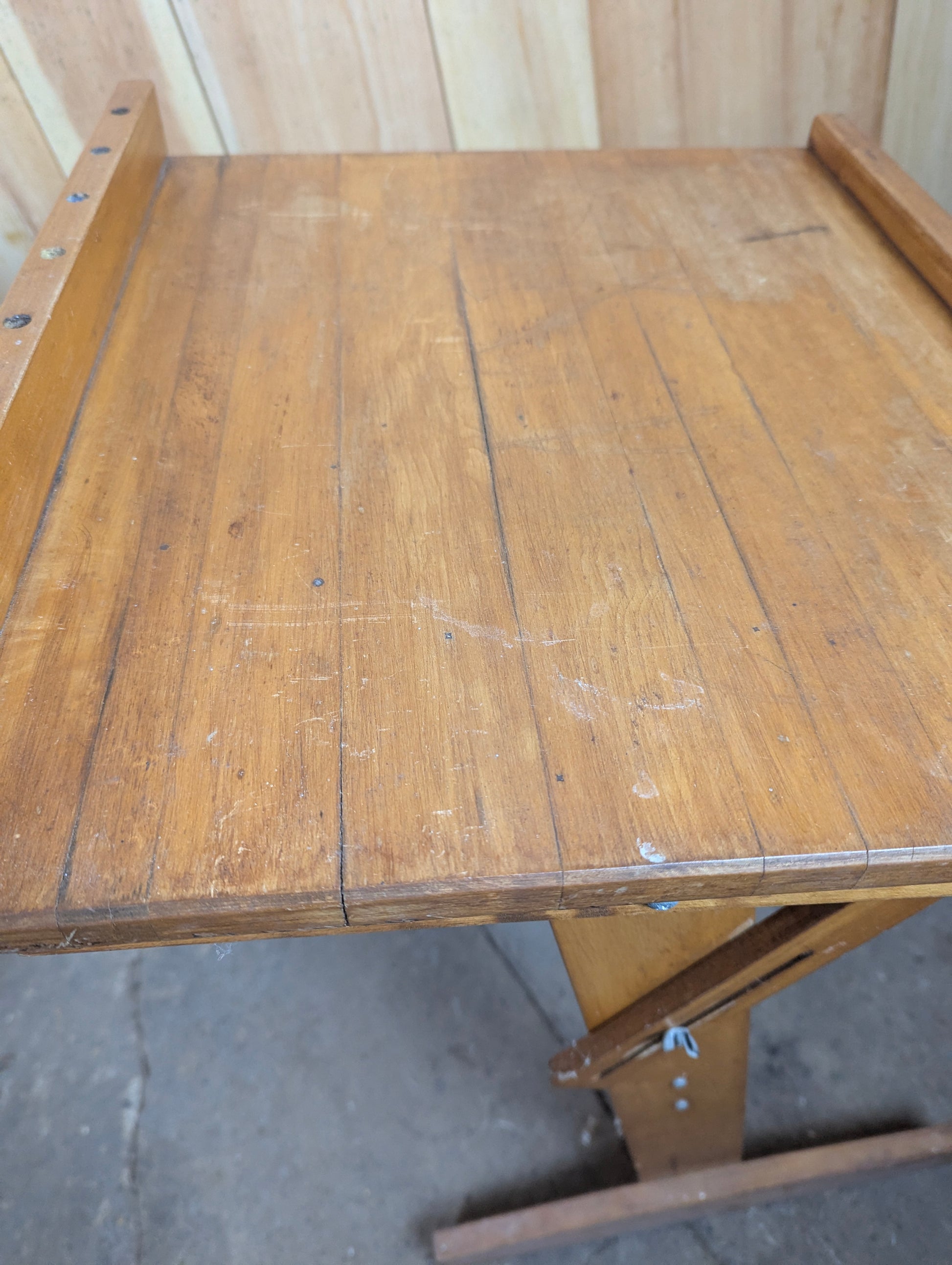 Vintage Wooden Tilting Drafting Table - view 5