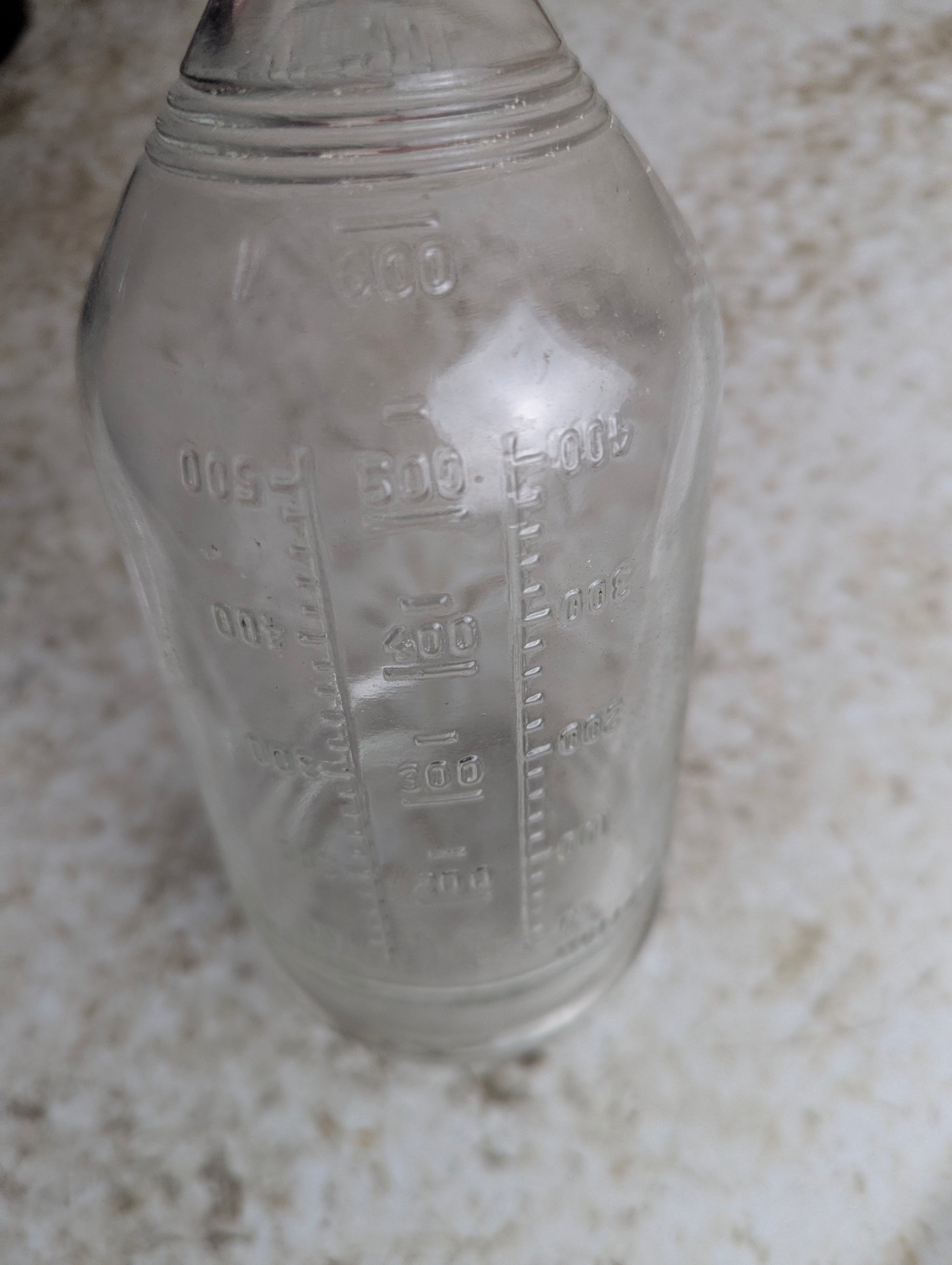 Vintage WWII Abbott Laboratories 600cc IV Bottle Threaded Glass Medical Cap - view 3