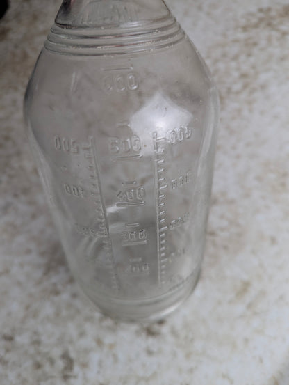 Vintage WWII Abbott Laboratories 600cc IV Bottle Threaded Glass Medical Cap - view 3