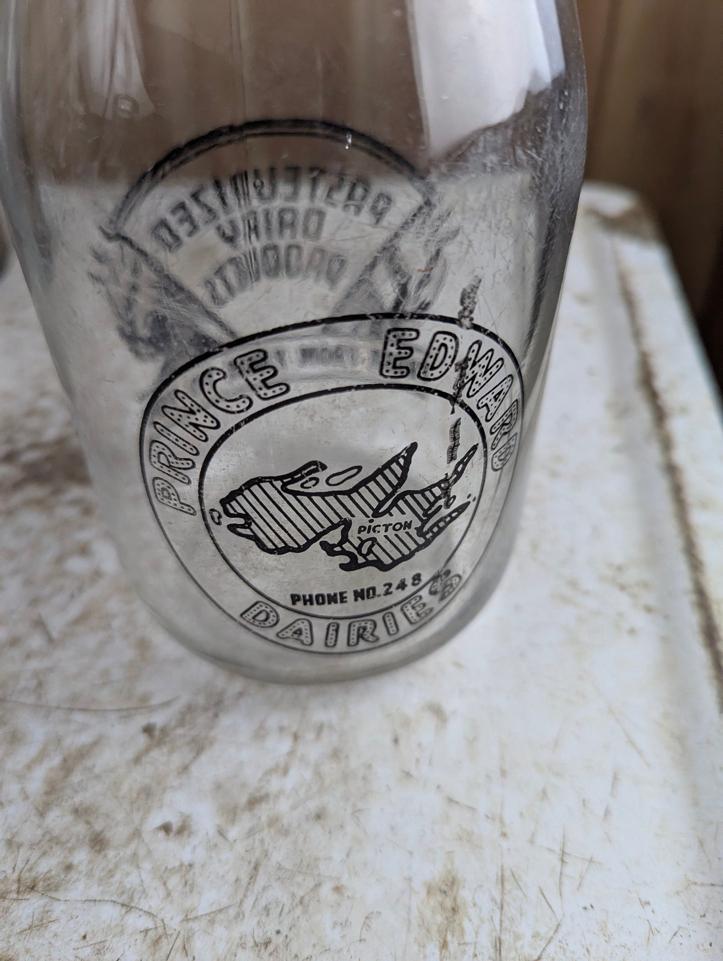 Wartime Prince Edward Dairies Quart Bottle with Cap - view 2