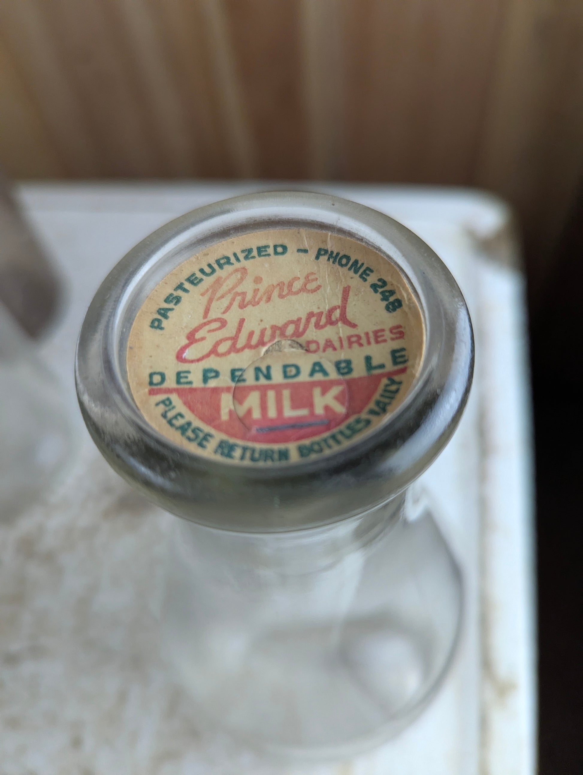 Wartime Prince Edward Dairies Quart Bottle with Cap - view 3