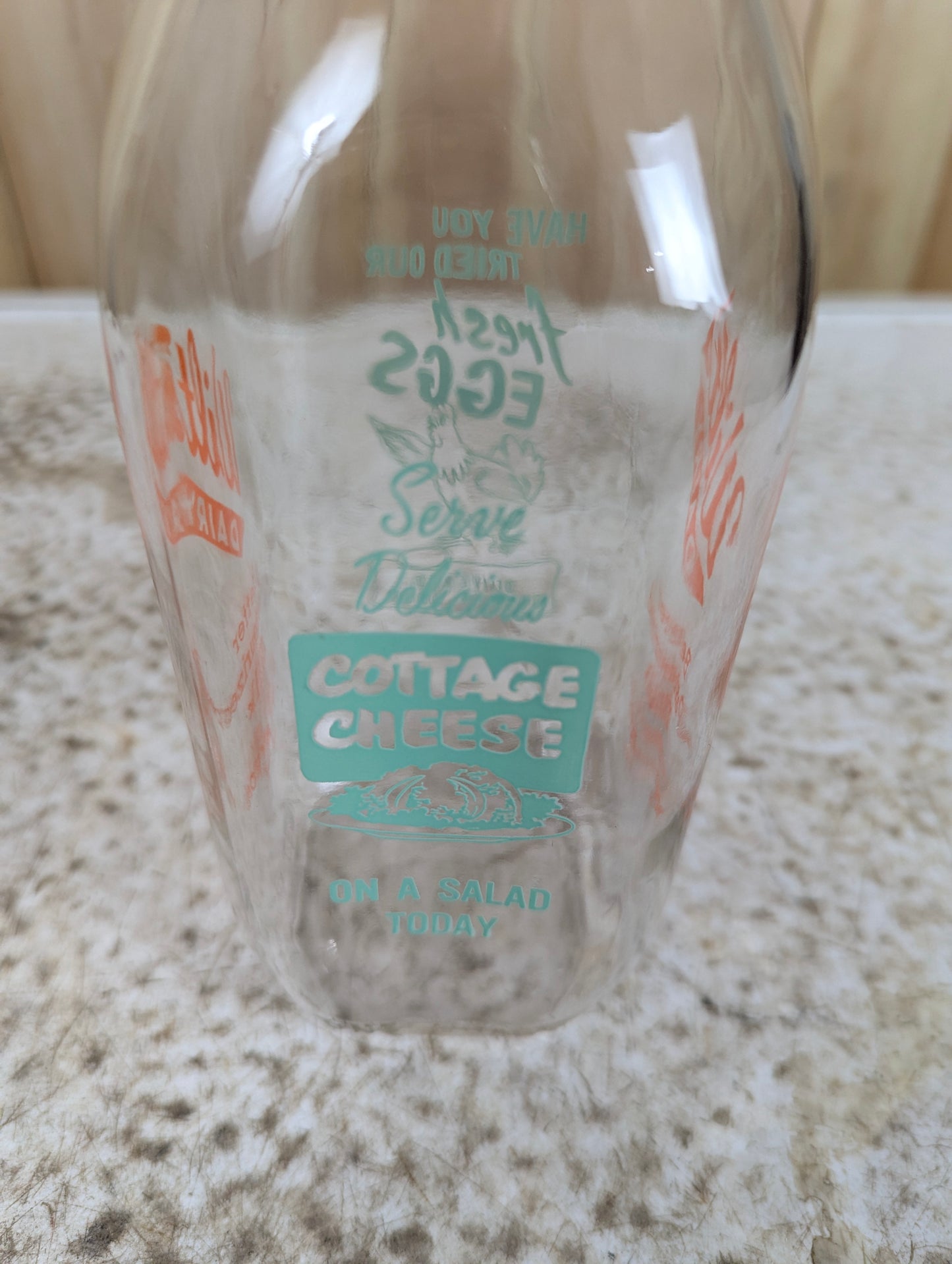 Wilt’s Dairy One Qt. Glass Milk Bottle with Milk Cap - view 3