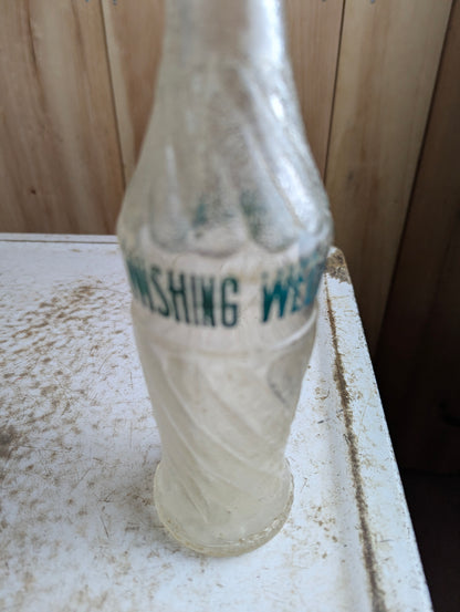 Wishing Well 11oz Swirl with Green Text Soda Bottle - view 2