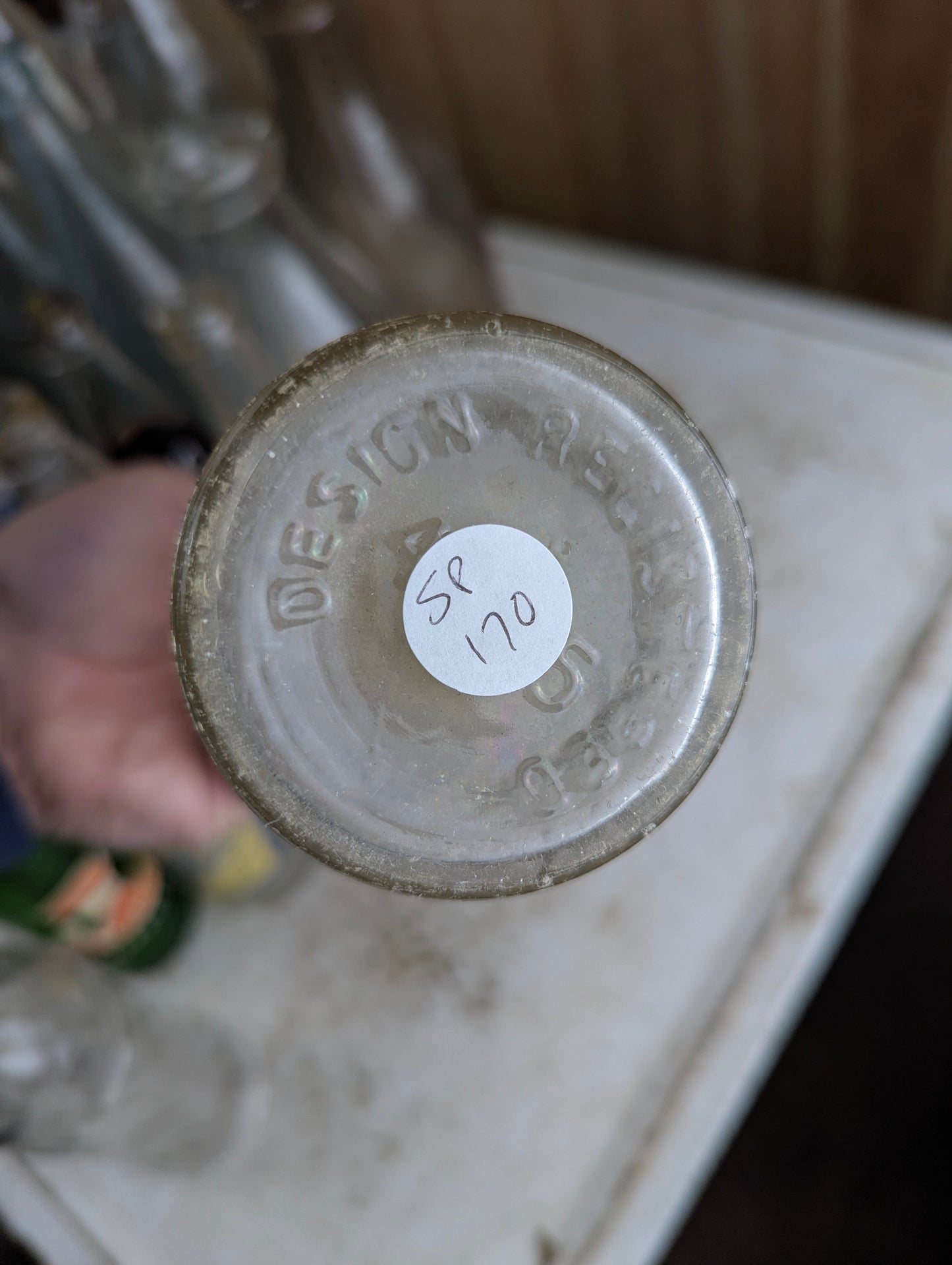 Wishing Well 11oz Swirl with Green Text Soda Bottle - view 3