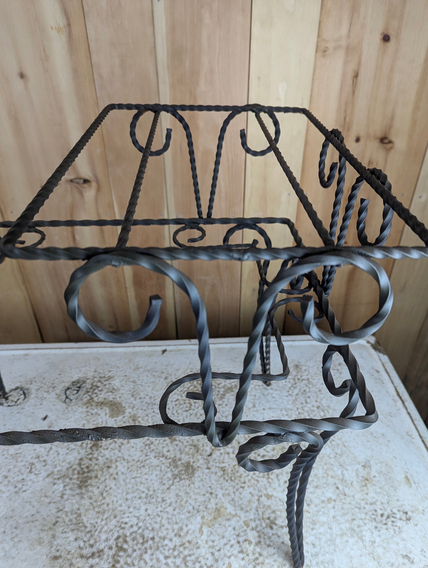 Wrought Iron Plant Bench Side Table - view 3
