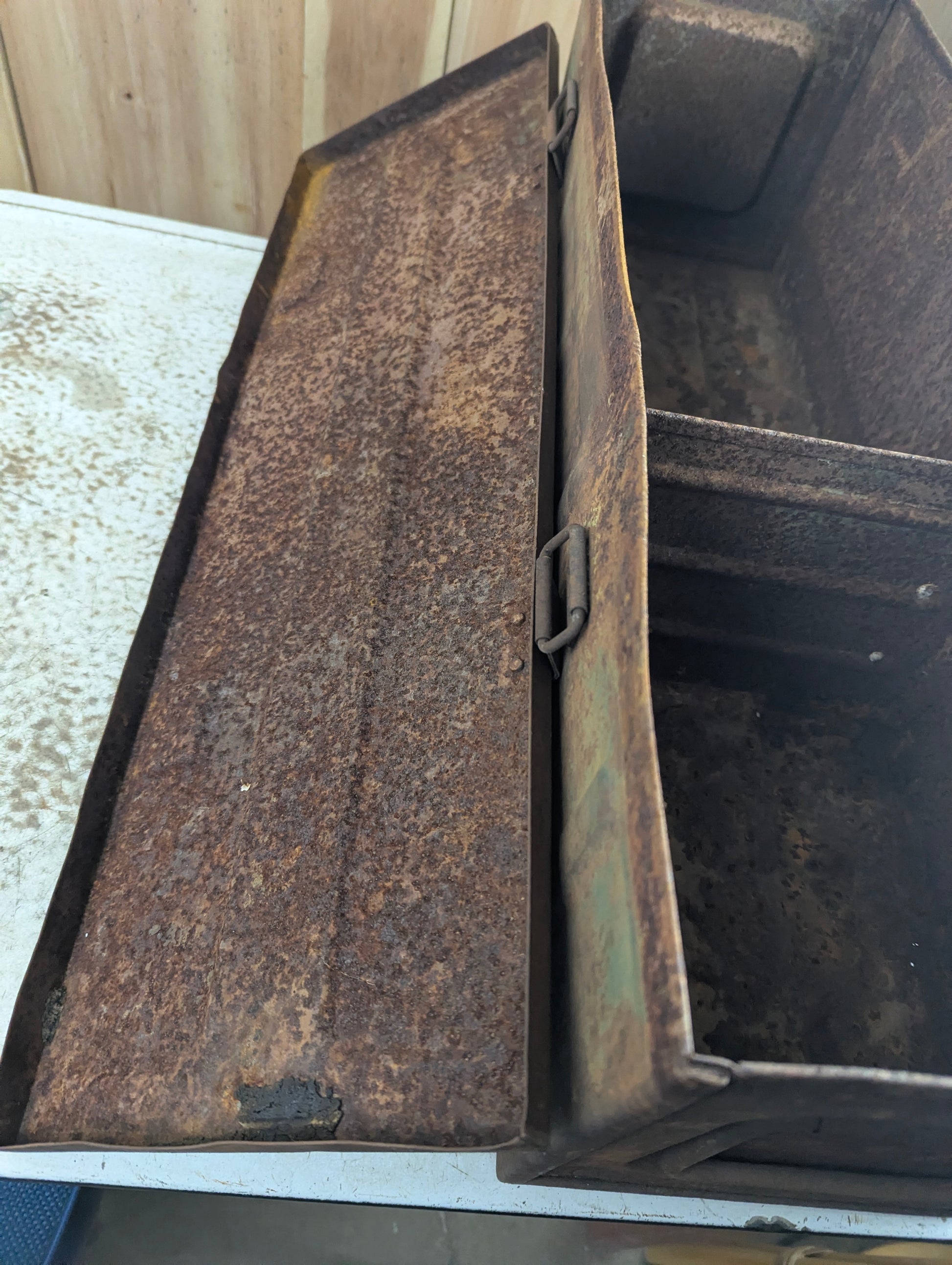 WW2 1943 Anti-Tank Mine Military Ammunition Crate Box Rusted Bottom - view 10