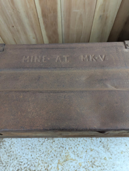 WW2 1943 Anti-Tank Mine Military Ammunition Crate Box Rusted Bottom - view 2