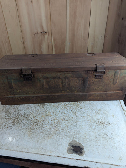WW2 1943 Anti-Tank Mine Military Ammunition Crate Box Rusted Bottom - view 5