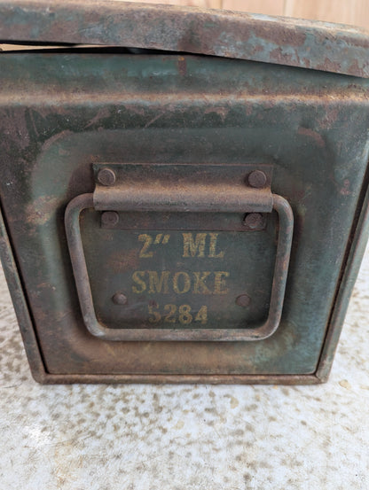 WW2 1944 2" Smoke Mortar Shell Military Ammunition Crate Box - view 4